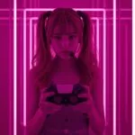 Gamer Girl Controller Neon Reflections