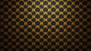 Geometric Hexagon Mosaic Pattern Gold Black