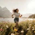 Girl Running Through Wildflowers