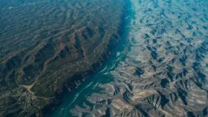 Glacier-Fed River Delta Aerial View