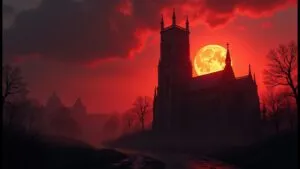 Gloomy Cathedral Sunset View