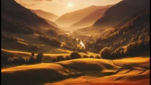 Golden Hour Valley Glow