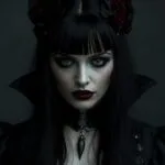 Gothic Glam Vampire Woman Moody Portrait