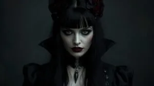 Gothic Glam Vampire Woman Moody Portrait