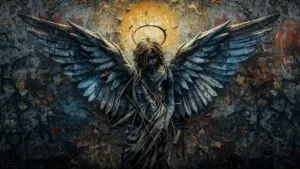 Graffiti Angel with Broken Wings