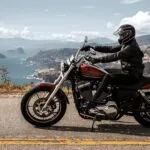 Harley Davidson Cruiser Parked at a Coastal Viewpoint