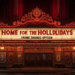 Illuminated Marquee Sign Reading “Home For The Holidays”