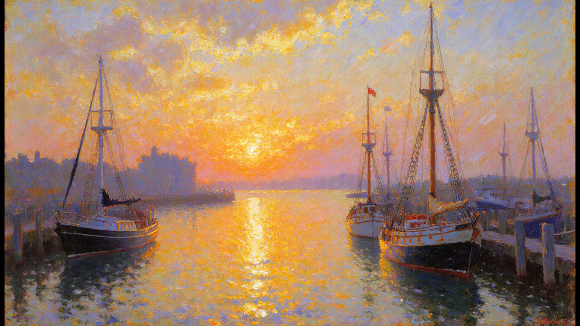 impression, sunrise glow wallpaper, art & masterpieces, claude monet, early morning, harbor, impression sunrise, impressionism, light, desktop, mobile, background