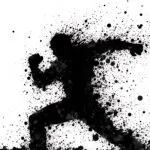 Ink Splatter Effect Dynamic Attack Pose Black White