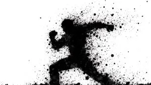 Ink Splatter Effect Dynamic Attack Pose Black White