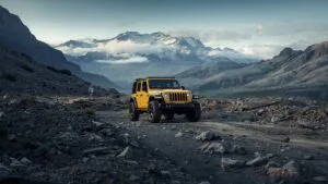 Jeep Overlanding on a Dusty Mountain Pass