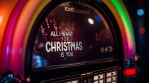 Jukebox Screen Showing “All I Want For Christmas Is You”