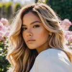 Karol G Taking Photos in a Flower Garden