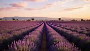 Lavender Field Purple Rows Provence Scene