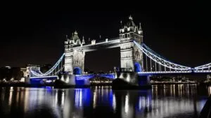 London Tower Bridge Night Reflection