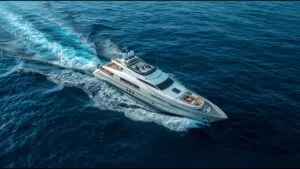 Luxury Yacht Sailing on Open Ocean