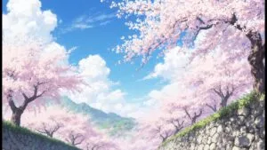 Manga Landscape Cherry Blossom Scenery Art