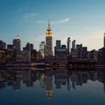 Manhattan Skyline Reflected in the Hudson River