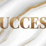 Marble Texture Background Bold Gold Lettering Success