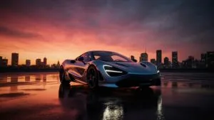 McLaren P1 Hybrid Sunset Silhouette