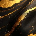 Metallic Gold and Black Abstract Foil
