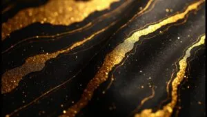 Metallic Gold and Black Abstract Foil