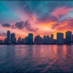 Miami Downtown Skyline Sunset Colors