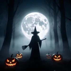 Midnight Forest Witch Silhouette