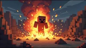 Minecraft Creeper Explosion Pixel Art