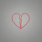 Minimalist Broken Heart Geometric Line Art