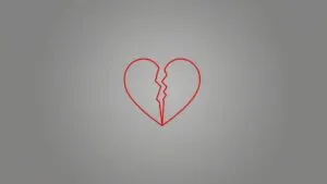 Minimalist Broken Heart Geometric Line Art