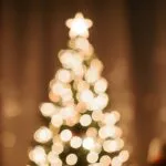 Minimalist Christmas Tree Lights Bokeh Background Aesthetic