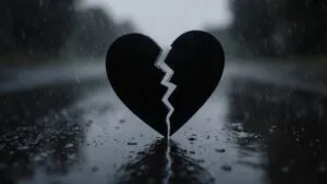 Minimalist Cracked Black Heart Concept