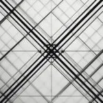 Minimalist Geometric Lines Black White Grid