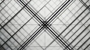 Minimalist Geometric Lines Black White Grid