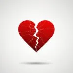 Minimalist Heart Icon Cracked Red
