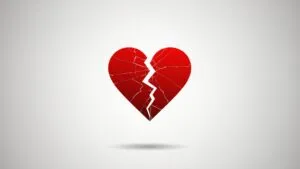 Minimalist Heart Icon Cracked Red