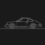 Minimalist Line Art Car Silhouette