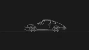 Minimalist Line Art Car Silhouette