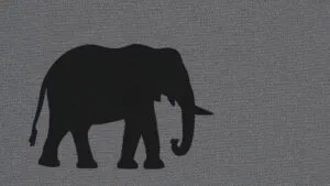 Minimalist Line Art Elephant Silhouette