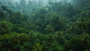Monsoon Rain Forest Green Lush Canopy