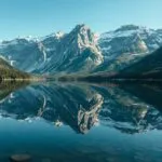 Mountain Lake Reflection Perfect Still Water
