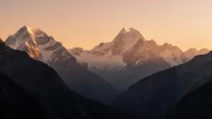 Mountain Range Alpenglow Golden Hour Minimalist