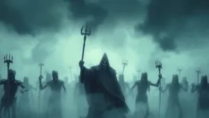 Necromancer Raising Undead Army Fog