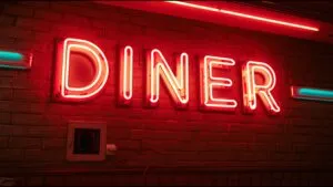 Neon Retro Sign Diner Typography Art