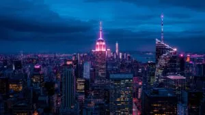 Neon Skyline Over the River