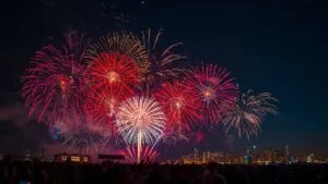 New Year’s Eve Fireworks Celebration Night Sky