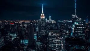 New York City Midtown Manhattan Skyline Lights