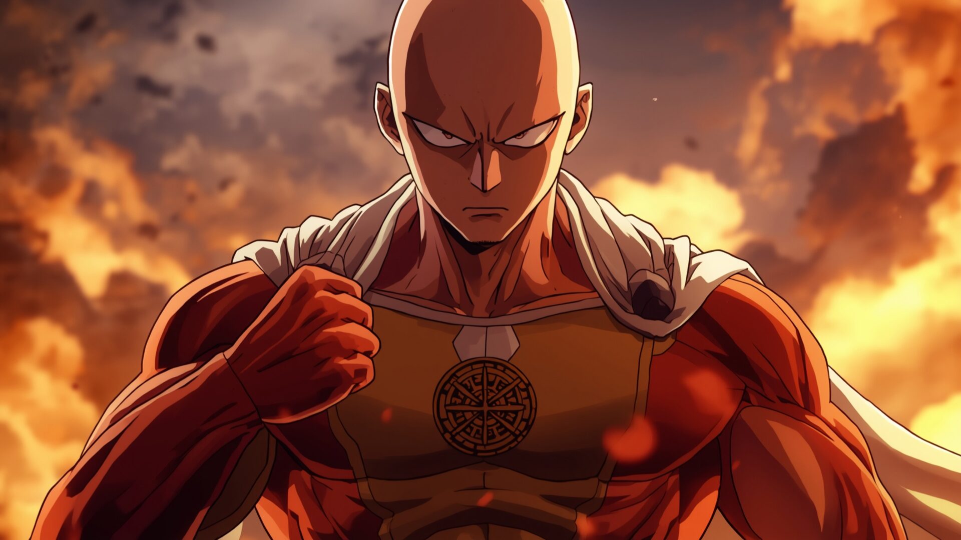  One Punch Man Saitama Serious Punch 2K Wallpaper
