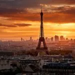Paris Eiffel Tower Sunset View Romantic
